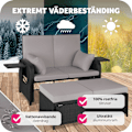 Miniatyrbild 8 av 11: tectake Loungesoffa Kreta i konstrotting, inklusive skyddsöverdrag grå