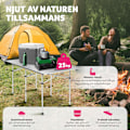Miniatyrbild 7 av 10: tectake Campingbord i aluminium, hopfällbart 140 x 70 x 70cm grå