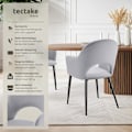 Miniatyrbild 2 av 10: tectake Sachel fåtölj, sammetslook, klädd, 120 kg -  Uppsättning om 6 Ljusgrå