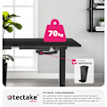 Miniatyrbild 7 av 11: tectake Höj-och sänkbart bordsstativ Idun, med handvev Svart