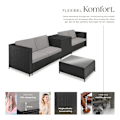 Miniatyrbild 3 av 10: tectake Loungeset Siena i konstrotting grå