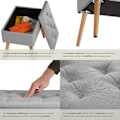 Miniatyrbild 4 av 11: tectake Sittpall med förvaring Ranya, kapacitet för 300kg Ljusgrå