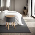Miniatyrbild 9 av 10: tectake Sittpuff med förvaringsutrymme Yara Mörkgrå