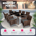 Miniatyrbild 4 av 11: tectake Matgrupp Menorca i konstrotting Brun