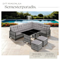 Miniatyrbild 4 av 10: tectake Loungeset Barletta i konstrotting grå