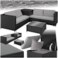 Miniatyrbild 1 av 10: tectake Loungeset Siena i konstrotting grå