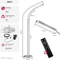 Miniatyrbild 6 av 11: tectake Golvlampa Prisma LED, 5 ljuslägen, 12 W, dimbar Silver