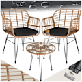 Miniatyrbild 1 av 11: tectake Caféset i konstrotting Molfetta 2+1 Natur
