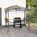 Miniatyrbild 10 av 11: tectake Grillpaviljong  Asado 2,4x1,5x2,34m grå