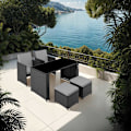 Miniatyrbild 10 av 11: tectake Loungegrupp i konstrotting Palermo grå