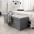 Miniatyrbild 9 av 9: tectake Hopfällbar sittbänk med förvaringsutrymme 110 x 38 cm Ljusgrå