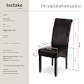 Miniatyrbild 6 av 9: tectake Ergonomisk matstol i robust trä -  Uppsättning om 4 Brun