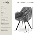 Miniatyrbild 6 av 10: tectake Roterbar Sammetsfåtölj Lucia, stoppad -  per styck Grafitgrå