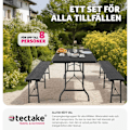 Miniatyrbild 8 av 11: tectake Hopfällbar Campingbordsgrupp Vani i konstrotting Svart