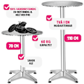 Miniatyrbild 9 av 10: tectake Cafébord i aluminium Ø60cm justerbart i höjdled - 5,8 cm grå