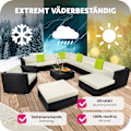Miniatyrbild 8 av 11: tectake Loungeset Las Vegas i konstrotting Svart