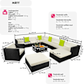 Miniatyrbild 6 av 11: tectake Loungeset Las Vegas i konstrotting Svart