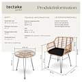 Miniatyrbild 6 av 11: tectake Caféset i konstrotting Molfetta 2+1 Natur