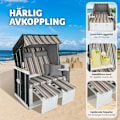 Miniatyrbild 7 av 11: tectake Strandkorg med dyna, inklusive skyddsöverdrag multifärg