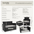 Miniatyrbild 6 av 11: tectake Loungegrupp i konstrotting Modena inkl. skyddsöverdrag grå