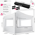 Miniatyrbild 6 av 11: tectake Paviljong Olivia 3x3m med 4 väggar Vit