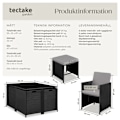 Miniatyrbild 6 av 11: tectake Matgrupp Bilbao i konstrotting 4+4+1 med skyddsöverdrag grå