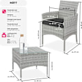 Miniatyrbild 6 av 10: tectake Loungeset Luzern i konstrotting 2+1 inkl överdrag i 2 färger Ljusgrå