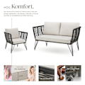 Miniatyrbild 3 av 10: tectake Loungeset Sundo i repdesign Grafitgrå