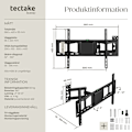 Miniatyrbild 6 av 10: tectake Väggfäste TV för  32-100 tum lut-och vridbar Svart