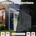 Miniatyrbild 8 av 10: tectake Väggväxthus av aluminium utan fundament 192x128x202cm Transparent