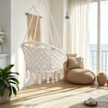 Miniatyrbild 8 av 11: tectake Hängstol Grazia Beige