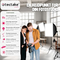 Miniatyrbild 2 av 11: tectake 3 studiolampor med softbox, stativ och väska Svart