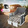 Miniatyrbild 8 av 11: tectake Strandkorg med dyna, inklusive skyddsöverdrag multifärg