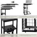 Miniatyrbild 4 av 8: tectake Datorbord Rhea, C-form, med laddstation Svart
