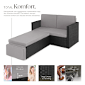 Miniatyrbild 3 av 10: tectake Loungesoffa Korfu grå