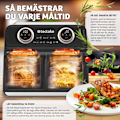 Miniatyrbild 7 av 11: tectake Airfryer Samurai, 2 kokkammare, 7 program, 2400W Svart