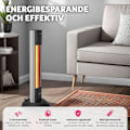 Miniatyrbild 3 av 11: tectake Infravärmare Solaris Terra 1500W med timerfunktion Svart