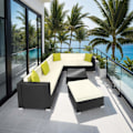 Miniatyrbild 10 av 11: tectake Loungeset Marbella i konstrotting Svart