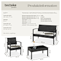 Miniatyrbild 6 av 10: tectake Soffgrupp Sparta i konstrotting Svart