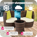Miniatyrbild 8 av 10: tectake Loungeset i konstrotting Nice 2+1+1 Brun