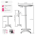 Miniatyrbild 6 av 10: tectake Cafébord i aluminium Ø60cm - 5,8 cm grå