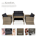 Miniatyrbild 3 av 9: tectake Loungeset Jesolo i konstrotting Mörkgrå