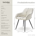 Miniatyrbild 6 av 11: tectake Marilyn Stol, vadderad -  Uppsättning om 4 multifärg