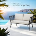 Miniatyrbild 8 av 10: tectake Utesoffa Sundo med konstrotting i repdesign Grafitgrå