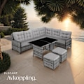 Miniatyrbild 8 av 10: tectake Loungeset Barletta i konstrotting grå
