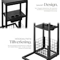 Miniatyrbild 3 av 8: tectake Datorbord Rhea, C-form, med laddstation Svart