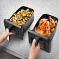 Miniatyrbild 10 av 11: tectake Airfryer Samurai, 2 kokkammare, 7 program, 2400W Svart