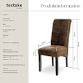Miniatyrbild 6 av 9: tectake Ergonomisk matstol i robust trä -  Uppsättning om 6 Brun