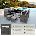 Miniatyrbild 2 av 11: tectake Matgrupp Malaga i konstrotting inkl regnskydd grå