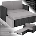 Miniatyrbild 1 av 10: tectake Loungesoffa Korfu grå